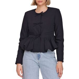 Avec Les Filles Womens  Button Down Jacket, Blue